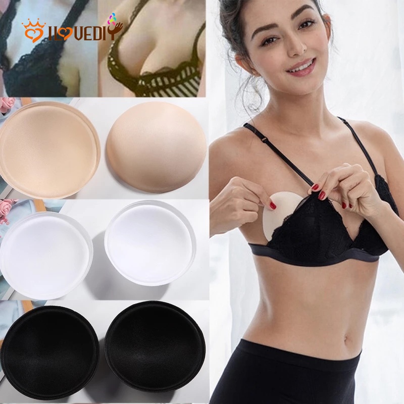 ฟองน้ําโฟม Push Up Comfy Round Bra Pads Inserts/Removable Push Up Breast Pads สําหรับผู้หญิงบิกินี่,