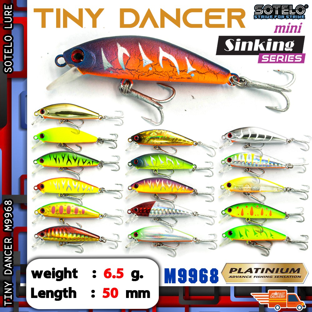 SOTELO - รุ่น TINY DANCER M9968 (50mm) เหยื่อปลั๊ก เหยื่อปลอม — صورة 2