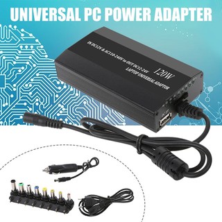 Universal Power Adapter,120W EU/US Plug Car Home DC Charger Notebook AC Adapter Power Supply Charger Support most of the