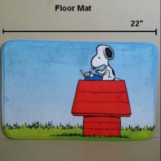 พรมเช็ดเท้า สี่เหลี่ยม ลาย สนู๊ปปี้ SNoopy ขนาด 22x15 นิ้ว