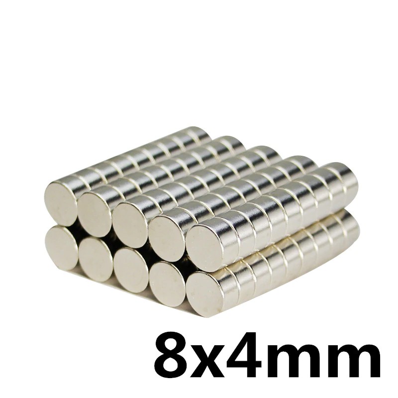 1ชิ้น แม่เหล็กนีโอไดเมียม 8x4มิล Magnet Neodymium 8x4mm แม่เหล็กแรงสูง กลมแบน ขนาด 8*4mm แม่เหล็ก 8*4มิล