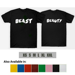 เสื้อยืดสีขาวผู้หญิง เสื้อวันพีช เสื้อยืดคู่ความงามและคู่ Beast {u+ เสื้อคู่ เสื้อยืดวินเทจ Tee