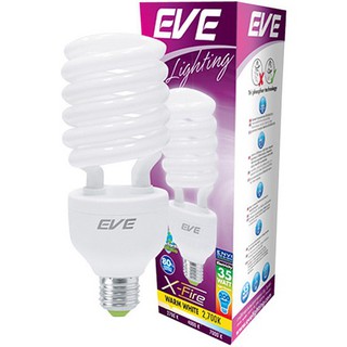 หลอดประหยัดไฟ EVE รุ่นเอ็กไฟล์ 35W แสงส้มวอร์มไวร์ Warmwhite E27 แพ็ค 3 หลอด