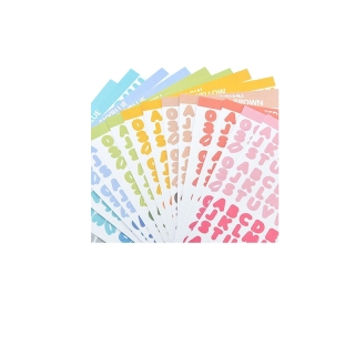 (P-068) 1ชุด2แผ่น!! สติกเกอร์ ตัวอักษรภาษาอังกฤษ หลากสี สำหรับติดตกแต่ง ไดอารี่
