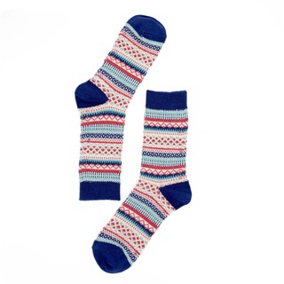 ถุงเท้า COMFY SOCKS Akai Stripe Socks ลวดลายถุงเท้าสวยงาม เหมาะสำหรับใส่กับรองเท้าบูต และรองเท้าผ้าใบ