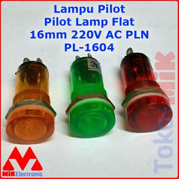 PL-1604 PILOT LAMP FLAT INDICATOR 16MM 220V AC VAC PLN