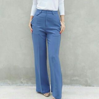 Stella and Luna Loose Bell pants กางเกงขายาว เอวสูง ทรงตรง สีน้ำเงินเข้ม