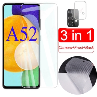 [3-in-1] Samsung A52 5G ฟิล์มแก้วกระจกนิรภัยกันหน้าจอ แบบเต็ม สำหรับ Samsung Galaxy A52 A72 A32 A02 5G 4G A12 A42 A31 A51 A71 A50