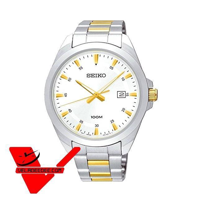 Veladeedee SEIKO Neo Classic นาฬิกาข้อมือผู้ชาย สายสแตนเลสสีทองสลับเงิน รุ่น SUR211P1