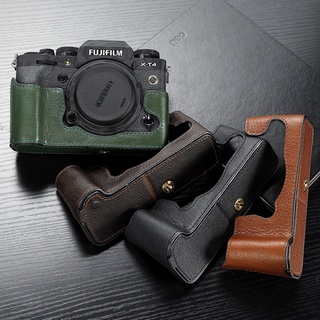 เคสหนังแท้ แบบครึ่งหนึ่ง สําหรับกล้อง Fujifilm XT4 Fujifilm X-T4 XT4