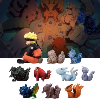 Set นินจาจอมคาถา Naruto + The Tailed Beast 1-9 Child Ver. Shukaku Matatabi Son Goku Kokuo Saiken Chomei Gyuki Kurama Nine-Tails Demon Fox Ver. Naruto Figure ฟิกเกอร์ Tailed Beasts