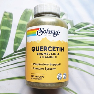 เควอซิติน โบรมีเลน วิตามินซี Quercetin Bromelain &amp; Vitamin C 120 VegCaps (Solaray®) Sinus Support