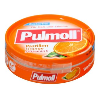 ลูกอมรสส้ม ไม่มีน้ำตาล Pulmoll Orange Candy No Sugar 45g.