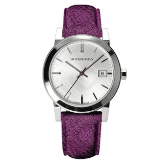 Burberry Womens Watch Purple Leather Strap BU9122(Black)