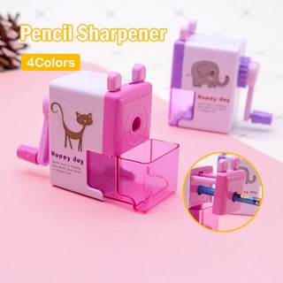 กบเหลา กบเหลาดินสออัตโนมัติ Pencil Sharpener แบบมือหมุน เหลาง่าย ลายการ์ตูน อุปกรณ์สำหรับเหลาดินสอ กบเหลาดินสอตั้งโต๊ะ