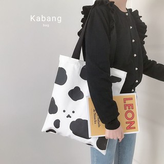 🐄กระเป๋าผ้า Cow face tote bag น้องวัว 🐮ลายนี้ไม่มีเบื่อ เพิ่มลายหน้ายิ้มให้ดูน่ารักมากยิ่งขึ้น