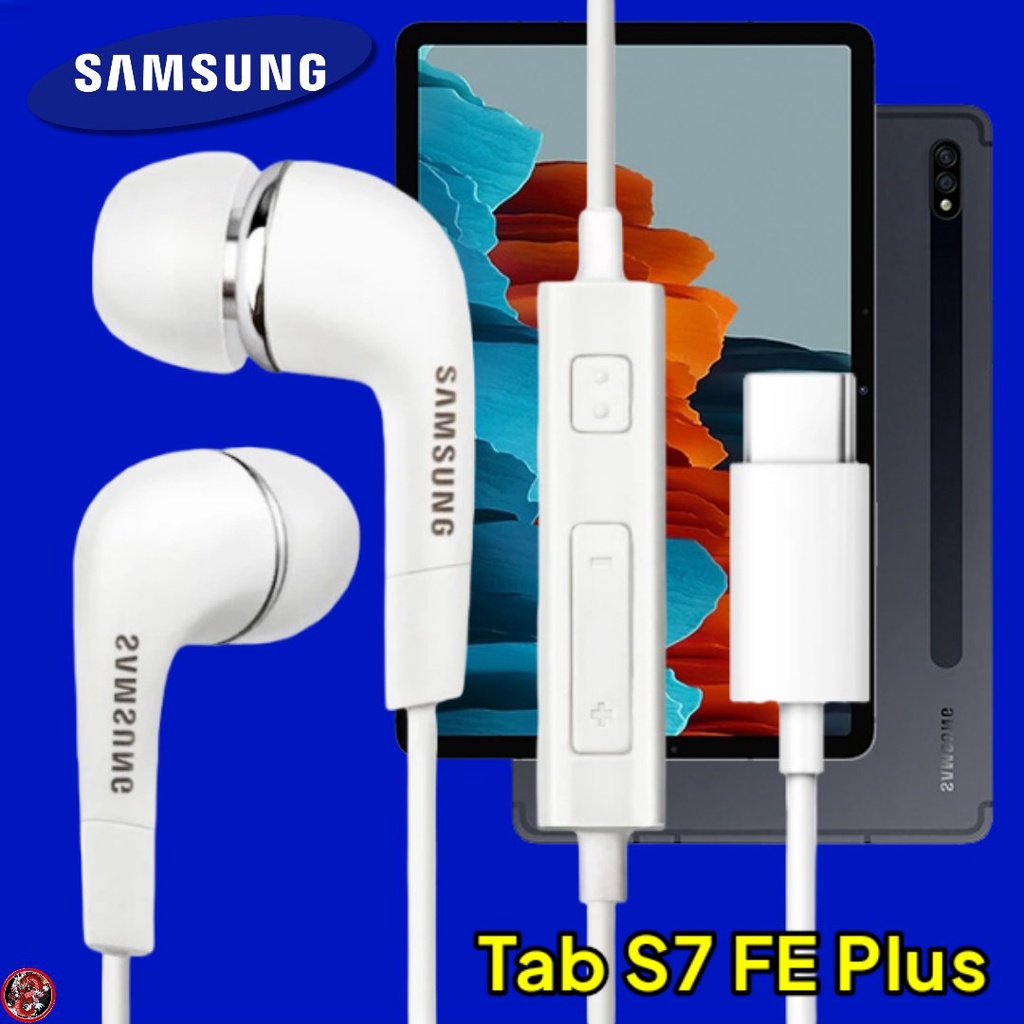 หูฟัง สมอลทอล์คแท้ Type-C Samsung Galaxy Tab S7 FE Plus เสียงดี เบสหนัก เล่น หยุด เลื่อนเพลง ปรับระดับเสียง รับ/วางสาย