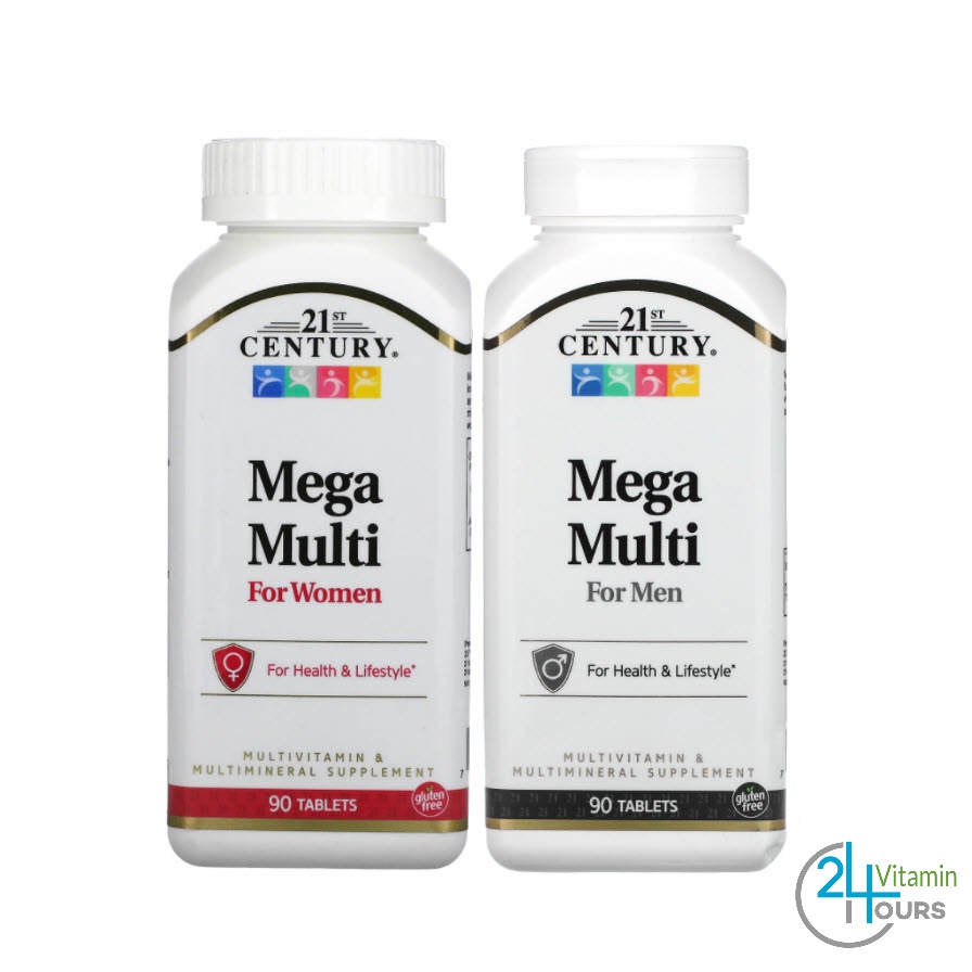 [พร้อมส่ง]  21st Century, Mega Multi for Men / Women , 90 เม็ด (วิตามินรวม สำหรับ ชาย / หญิง)
