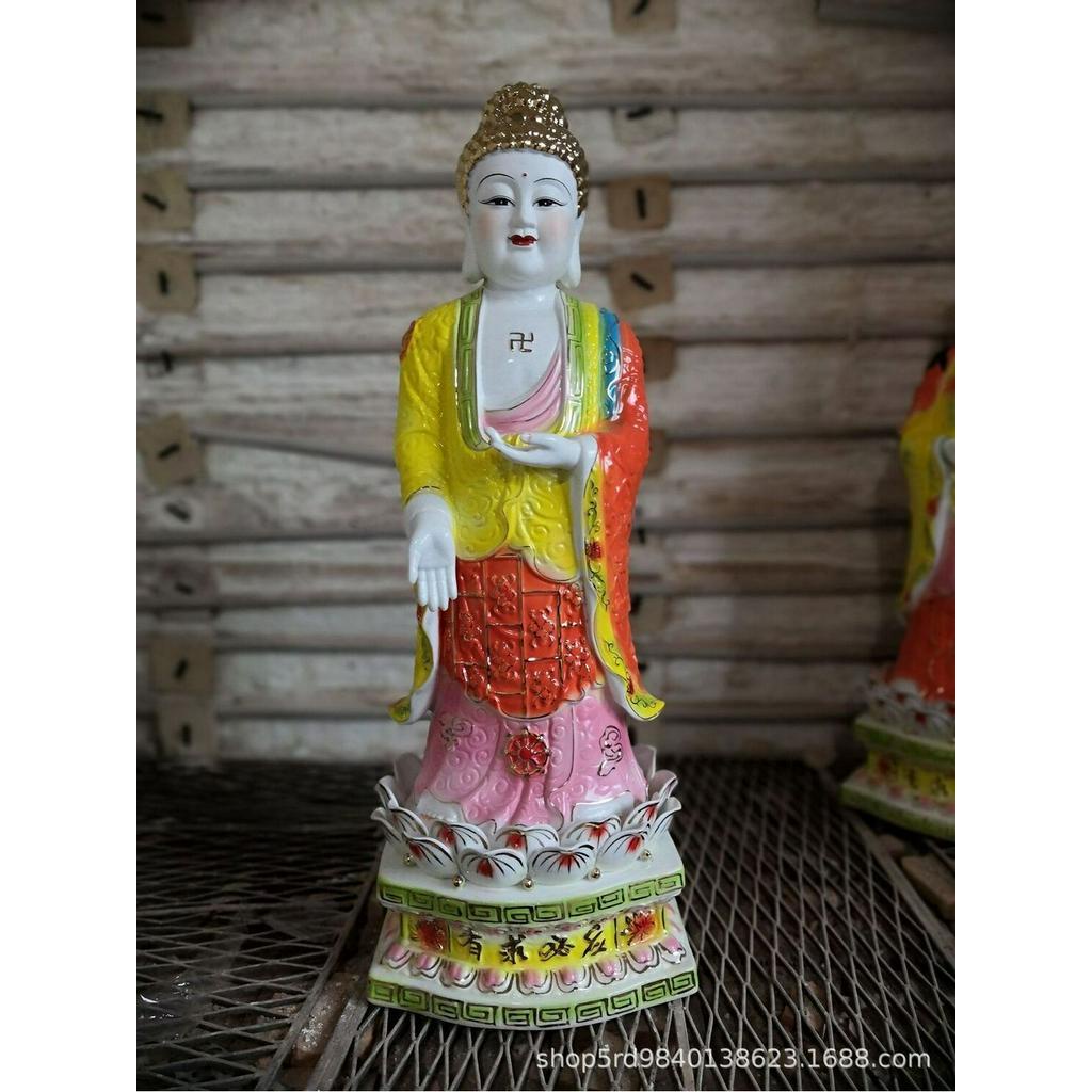 Porcelain Western Three Saints Guanyin Bodhisattva Empress Tathagata Guanyin White Porcelain Buddha Statue Craft