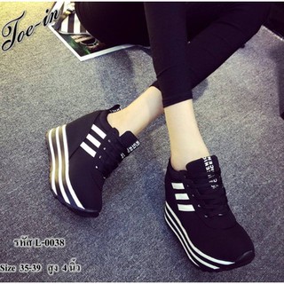 Toe-In รองเท้าผ้าใบเสริมส้น ใส่เบา สบาย รหัสสินค้า L-0038