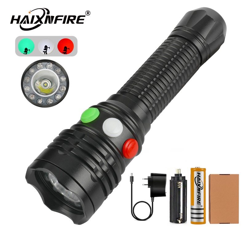 Haixnfire RX1 สีแดงสีขาวสีเขียวไฟฉาย LED ไฟตั้งแคมป์