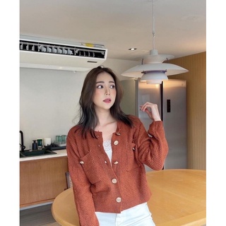 ต้าชชชช 💨เสื้อไหมพรม Cardigan รุ่นฮิตสุดปัง แฟชั่น เกรดงาน High end งานแต่งกระดุมทองสุดหรู งาน(Cute) ใส่สวย ใส่สบาย