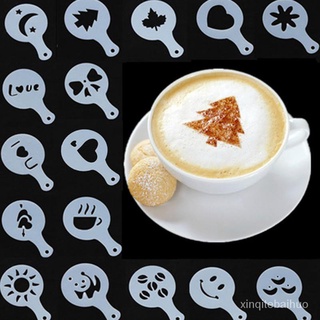 ที่ทำลายกาแฟ มีลายน่ารักๆให้ 16 ลาย Coffee Art  16Pcs/set ***สินค้ามีพร้อมส่ง***