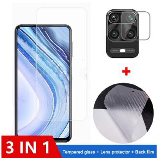 3 in 1 xiaomi redmi note9s note 9pro K30 pro Tempered Glass Film +Carbon Fiber Back Film +Camera lens film