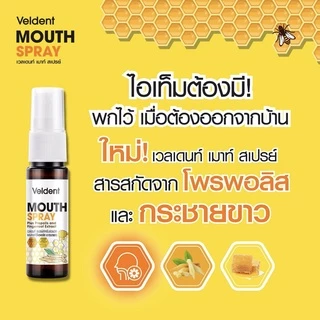Veldent Mouth Spray เวลเดนท์ เมาท์ สเปรย์ สเปรย์สำหรับช่องปาก (มีส่วนผสมของ Propolis ) (สูตรออริจินัล / สูตร กระชายขาว )