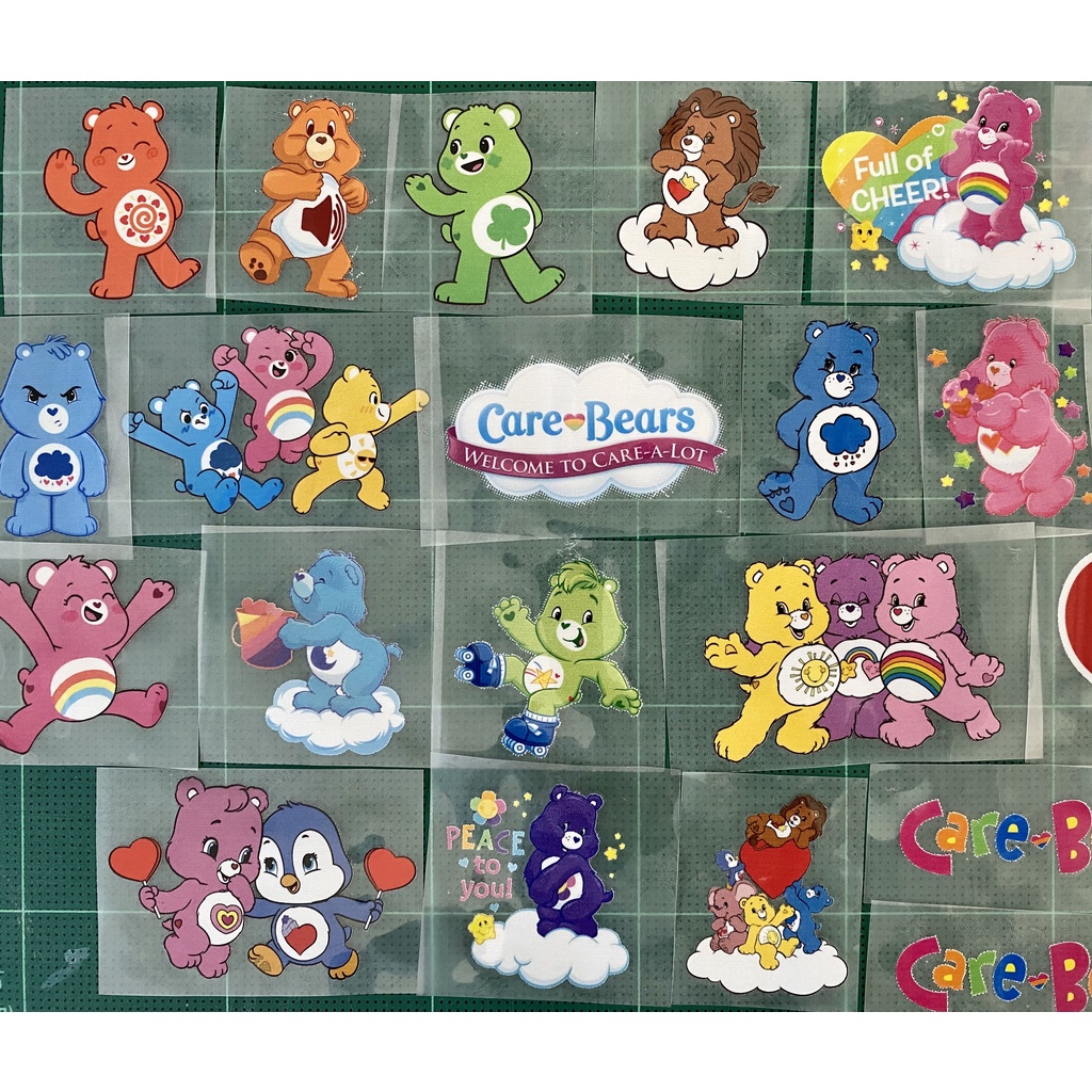 ตัวรีดการ์ตูนสุดฮิต Care Bears , carebears รีดง่ายแผ่นฟิมล์รีดร้อนติดเสื้อ