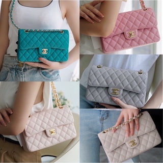 พรี CHANEL Classic Flap 23cm กระเป๋าสะพาย กระเป๋าสะพายข้าง กระเป๋าแฟชั่นหนังแท้ หนังแท้ หนังแกะ กระเป๋าโซ่