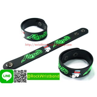 POISON ขายริสแบนด์  PSN360NA Wristband สายรัดข้อมือวงร็อค