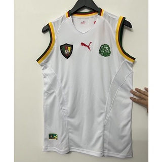 เสื้อกีฬาแขนสั้น ลายทีมชาติฟุตบอล Cameroon Jerseys 02 2002 ชุดเหย้า สไตล์วินเทจเรโทร สําหรับผู้ชาย