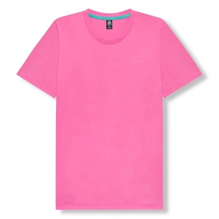 เสื้อยืดแขนสั้น คอกลม สีบานเย็นอ่อน