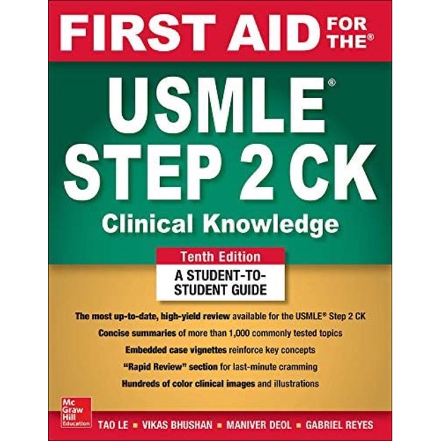 [หนังสือ] First Aid for the USMLE Step 2 CK สอบ ศรว. nl nl1 nl2 nl3 long case osce meq cs medicine m