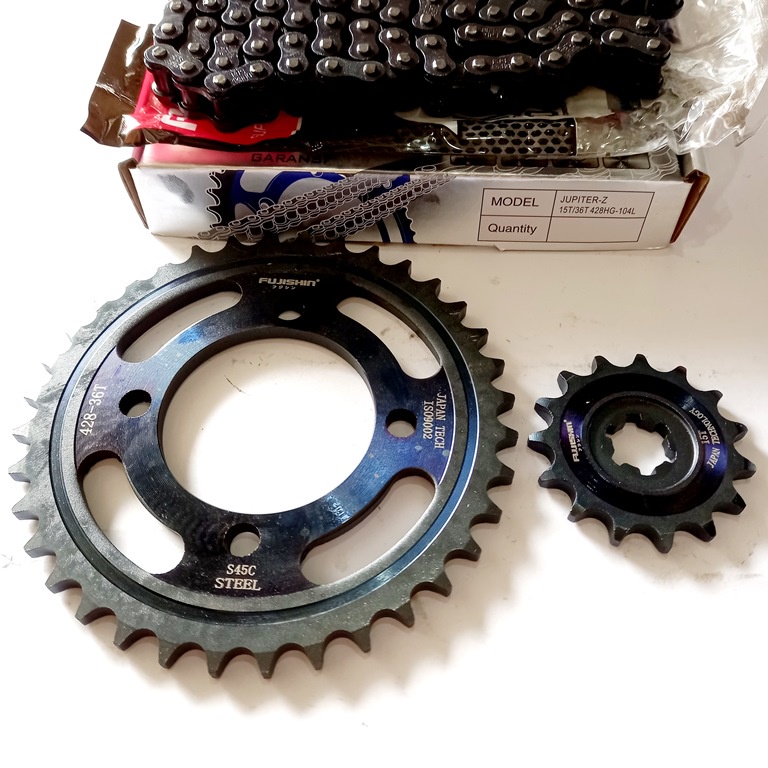 แพ็คเกจเกียร์ JUPITER Z CHAIN HG HEAVY DUTY 428HG 15T 36T 104