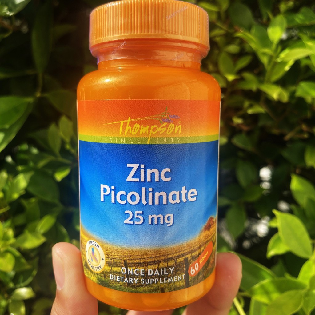 ซิงค์ พิโคลิเนต Zinc Picolinate 25 mg 60 Tablets (Thompson®) Shopee