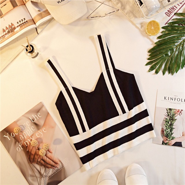 สายเดี่ยวไหมพรม (ใหม่มือ1) เสื้อครอป แฟชั่นสตรี พร้อมส่ง