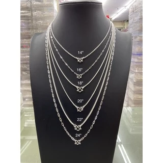Top Silver:สร้อยคอเงินแท้92.5% ความยาว14"-24"(เงินแท้ไม่ลอกไม่ชุบ)ซื้อสินค้าทุกชิ้นแถมฟรีถุงผ้า+น้ำยาล้างเครื่องเงิน
