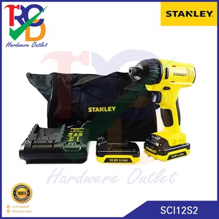 STANLEY สว่านไขควงกระแทก Impact Driver ไร้สาย 10.8V รุ่น SCI12S2 (แบต1.5Ah.x2ก้อน + แท่นชาร์จ)