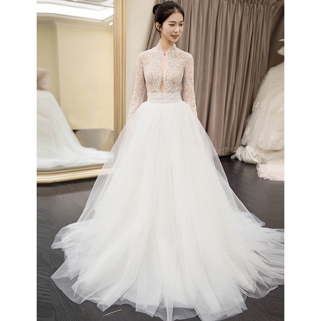 ราคาส่ง facebook 2020 new 2020autumn dress tulle stitching 3634 A647