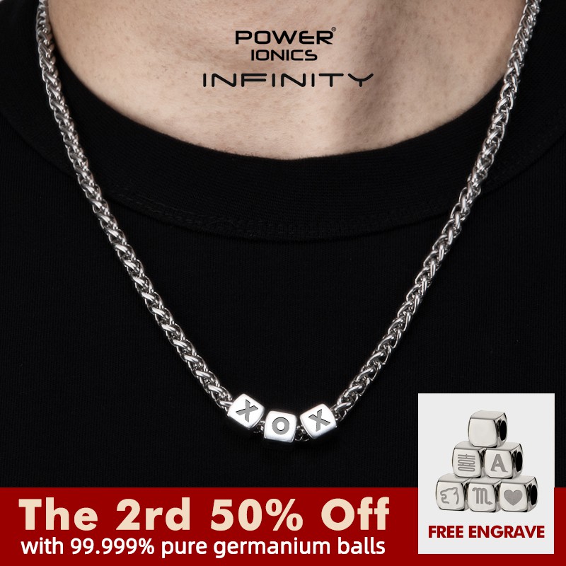 Power Ionics Infinity Series New Cuban สร้อยคอโซ่ 5 มม. เครื่องประดับแฟชั่นสําหรับผู้ชายและผู้หญิง 9