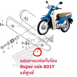 แผ่นครอบท่อกันร้อน Super cub 2017 แท้ศูนย์