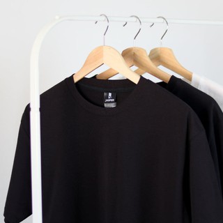 เสื้อยืดคอกลมสีดำ Cotton 5.6 oz Jasper รุ่น Slick tee