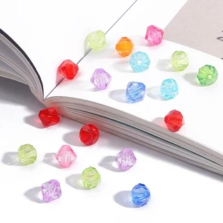 50-500pcs 4/6/8/10 มม. สีผสม ออสเตรีย Faceted Bicone คริสตัลอะคริลิค ลูกปัด Spacer สำหรับ DIY เครื่องประดับ