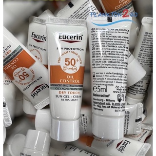 Eucerin Oil Control Dry Touch Sun Gel - Cream Ultra Light SPF 50 PA+++ 5ml Mini ยูเซอริน EXP 11/23