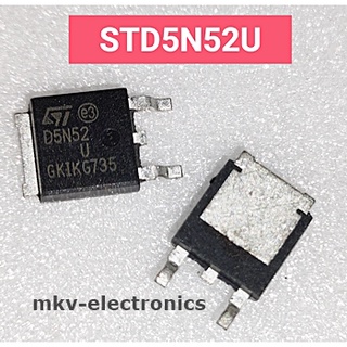 (1ตัว) D5N52U , STD5N52U , MOSFET N-Channel 525V 4.4A TO-252 (รหัสสินค้า M01922)