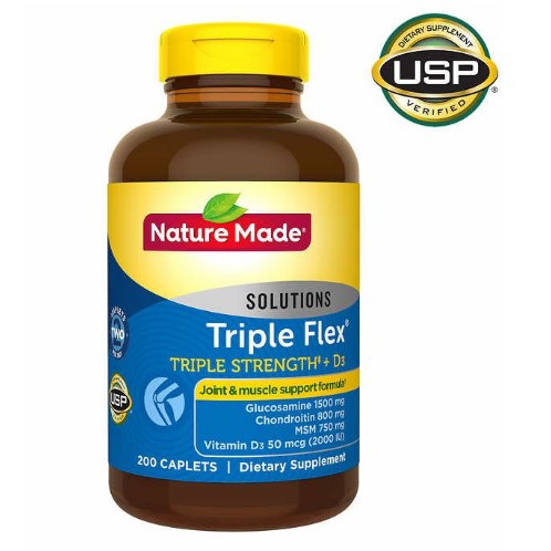 Nature made TripleFlex Triple Strength 200 capletsบำรุง,รักษาอาการเสื่อมของข้อเข่า