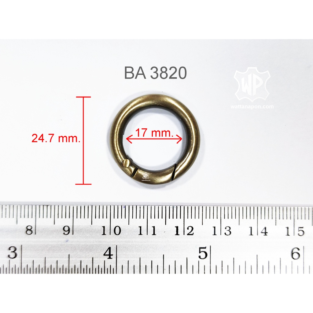 BA 3820 ตะขอกลม ห่วงสปริง 17มม. 1 ชิ้น Gate Spring O-Ring 17 mm. 1 piece