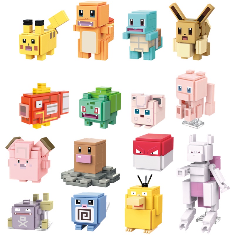 ۞เข้ากันได้กับเลโก้บล็อกตัวต่อ 73011 Pokémon Adventure 2 Pikachu Pokemon เด็กประกอบของเล่นกล่องปริศนา